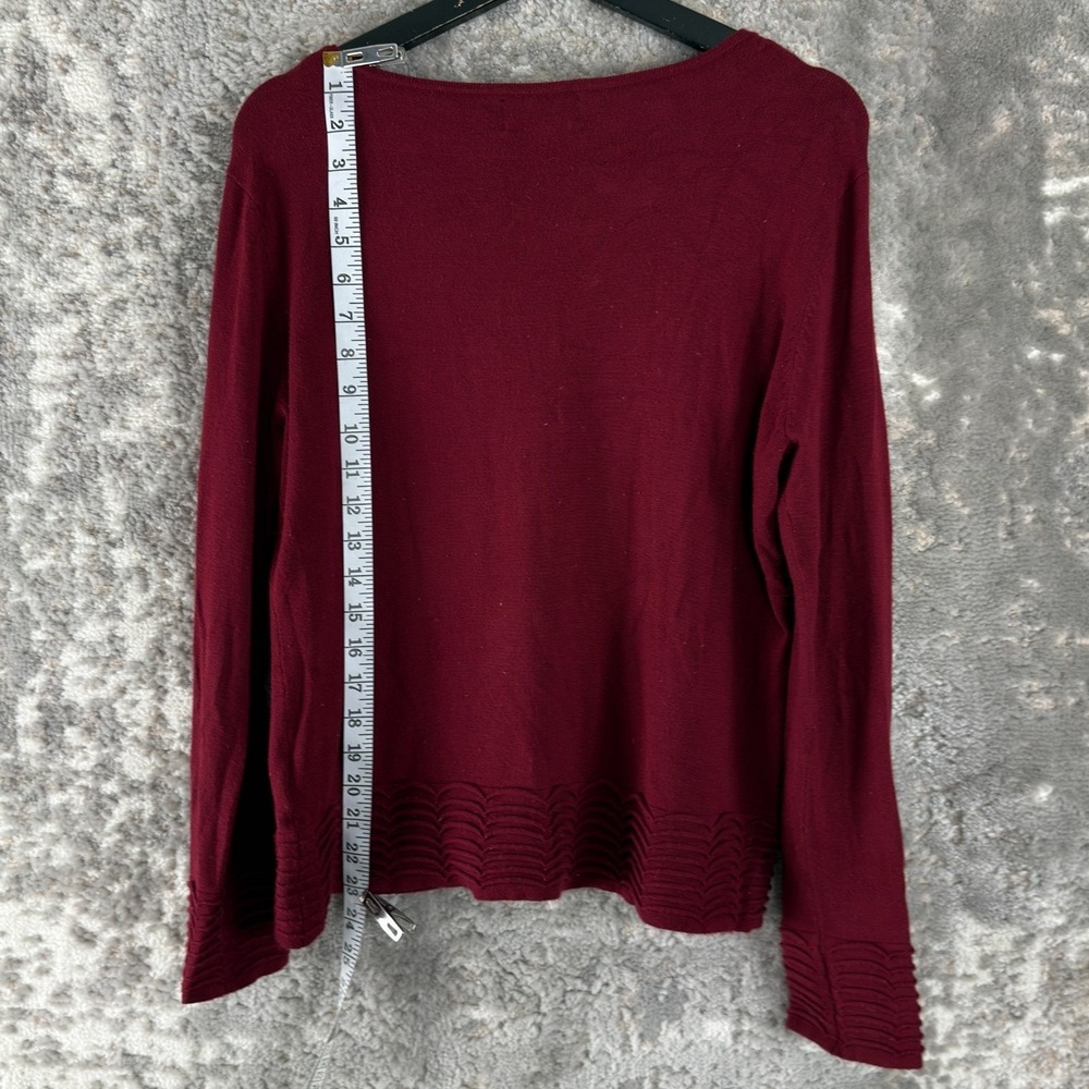 Icelandic Design Size XL V Neck Sweater Red Long Sleeve Pullover - Picture 4 of 10